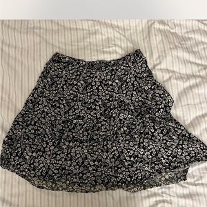 Japna Black and White Floral Skater Skirt